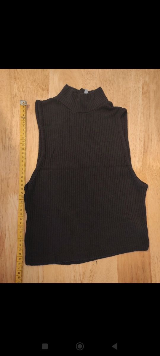 Bluzka Crop Top Czarny sweterek mini golf M