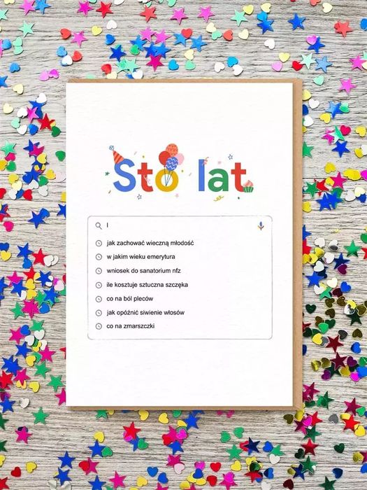 Kartka Urodziny - sto lat. Nadwyraz.com