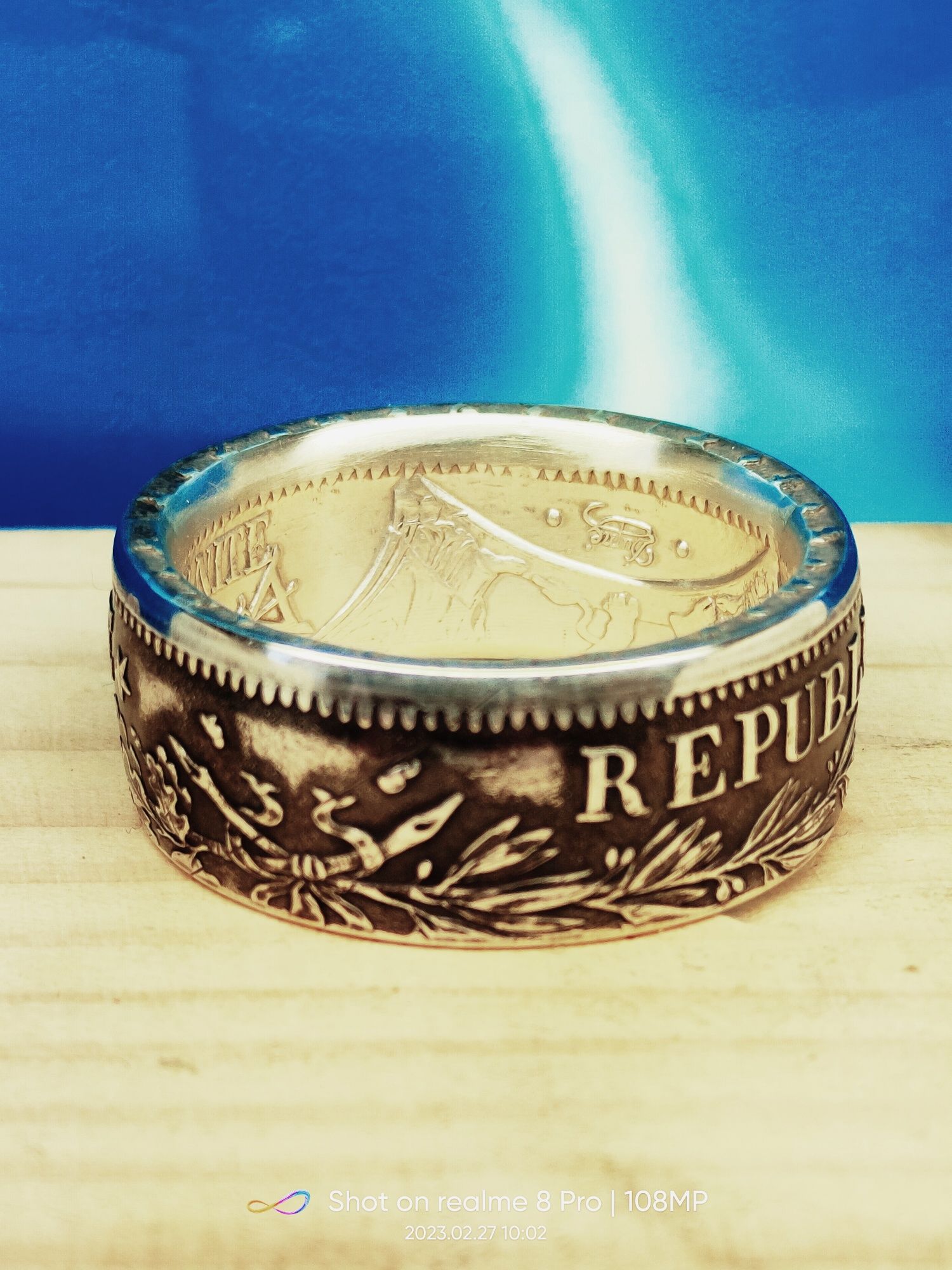 Pierścień srebrny 0,900 10 franków francuskich