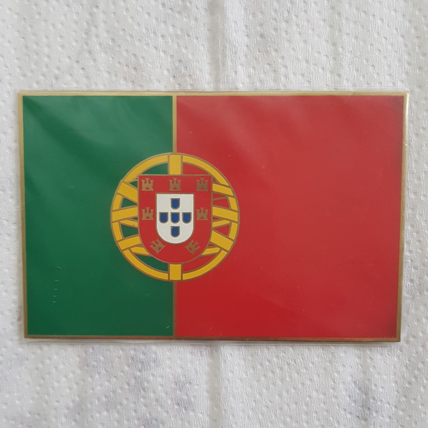 Angola placa Auto Antiga e bandeira portugal em metal