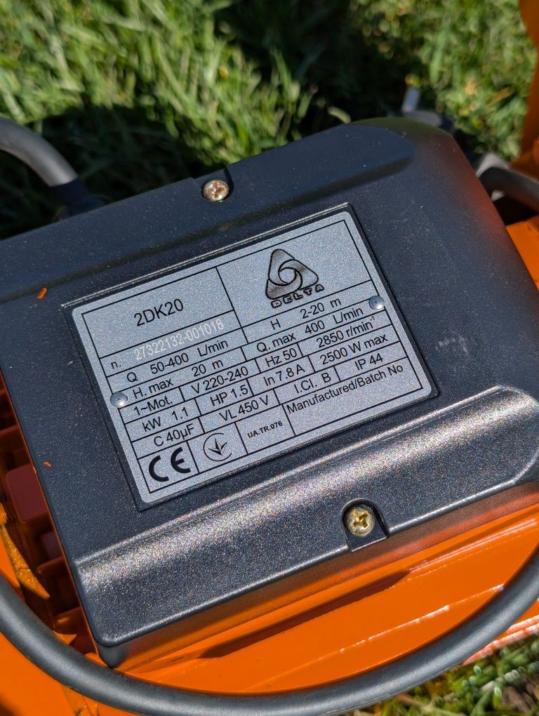 Насос для поливу 2DK20 Delta 1.5 kw H-20m Q-400l/min