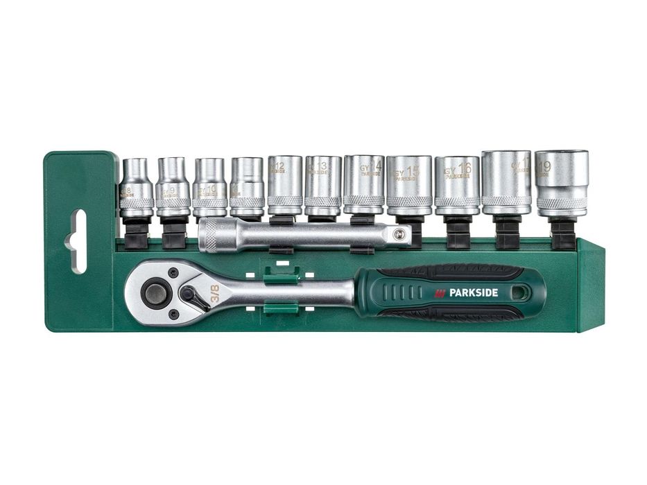 Parkside Socket set. Zestaw kluczy nasadowych.  Mocowanie.