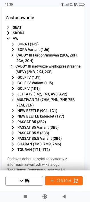 Sprzedam kompletny rozrząd do VW Golf IV 2.0 115 km