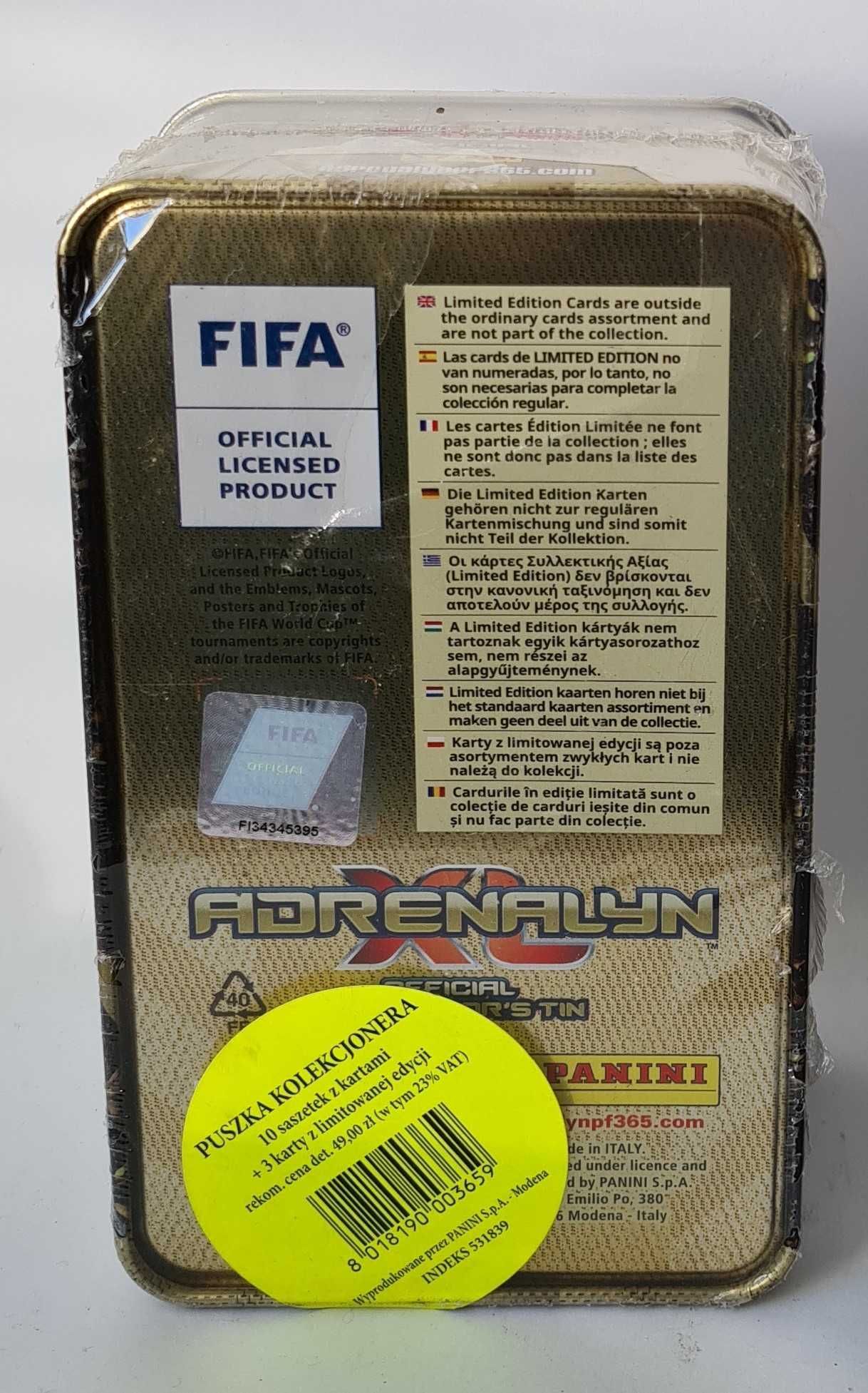 Puszka nowa ADRENALYN XL FIFA 365. 2020  Panini + 40 kart