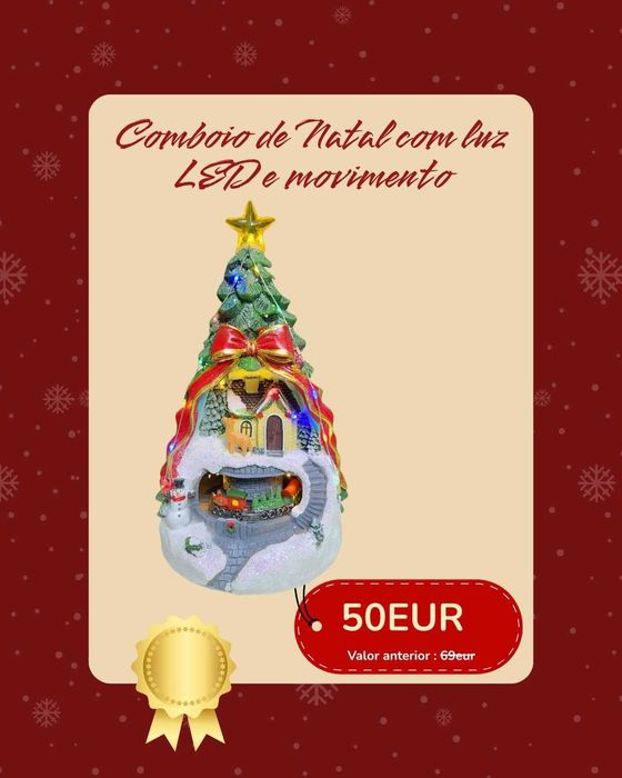 Decoração de Natal com luz LED e movimento – Nova