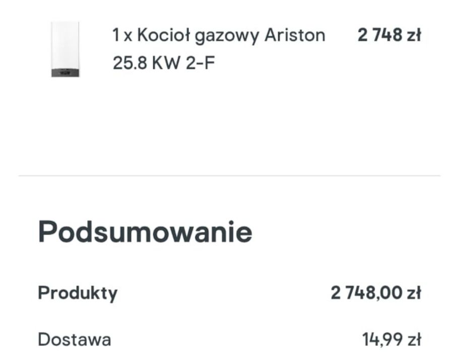 Ariston  dwufunkcyjny otwarta komora