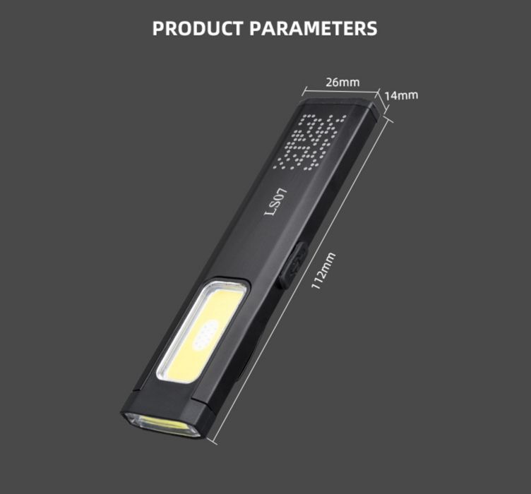 Надтонкий багато-функціональний LED фонарик.Магнітний-Компактний-TypeC