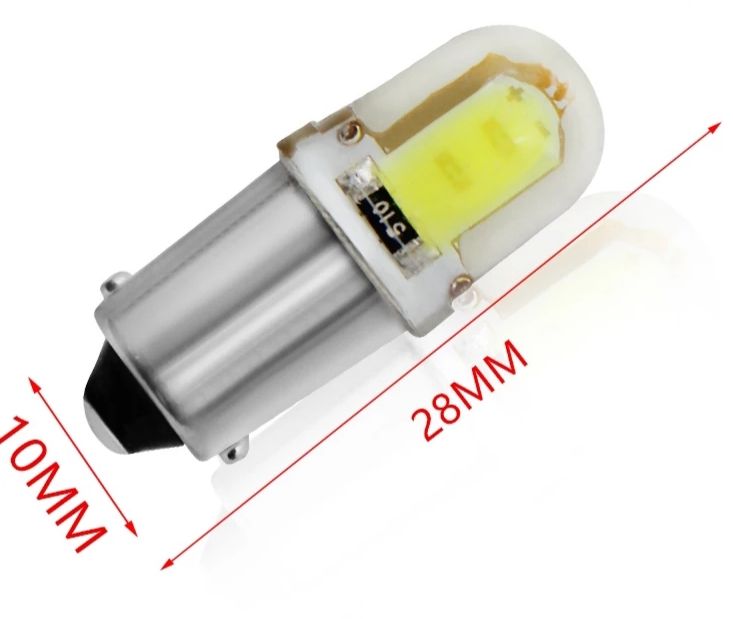 Светодиодные LED лампы BA9S T4W габариты подфарники подсветка авто ЛЕ