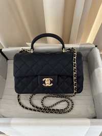 Chanel mini top handle torebka z rączka klasyczna elegancka lambskin