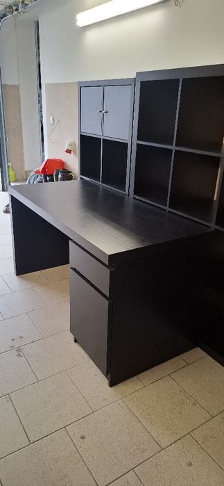 biurko ikea  malm czarne 140 cm