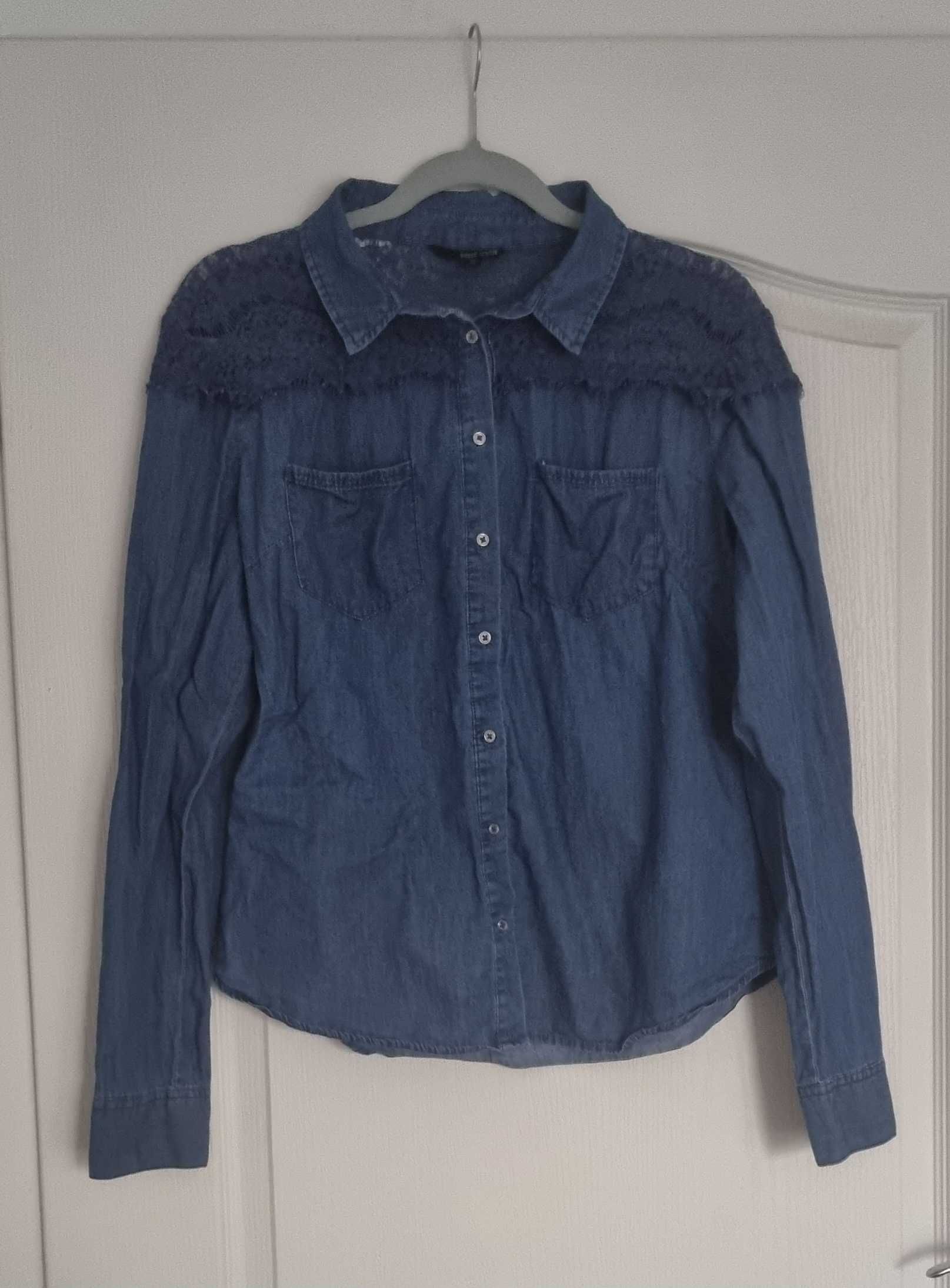 Tally Weijl koszula 42 z koronką niebieska/jeans