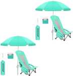 Krzesła plażowe z 2 parasolami Brace Master
