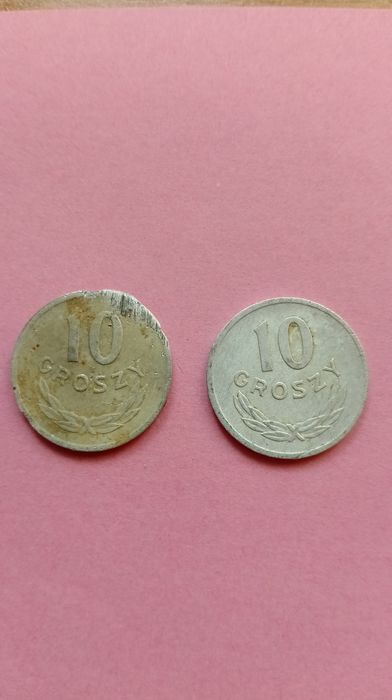 Dwie monety 10 groszy z 68 i 62 r