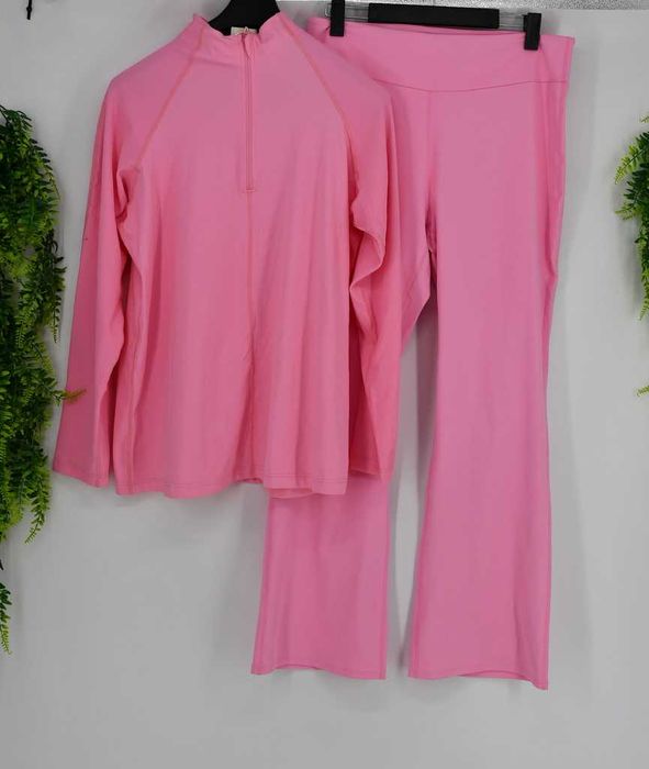 Elastyczny dres damski Reserved 2XL różowy komplet, szerokie spodnie