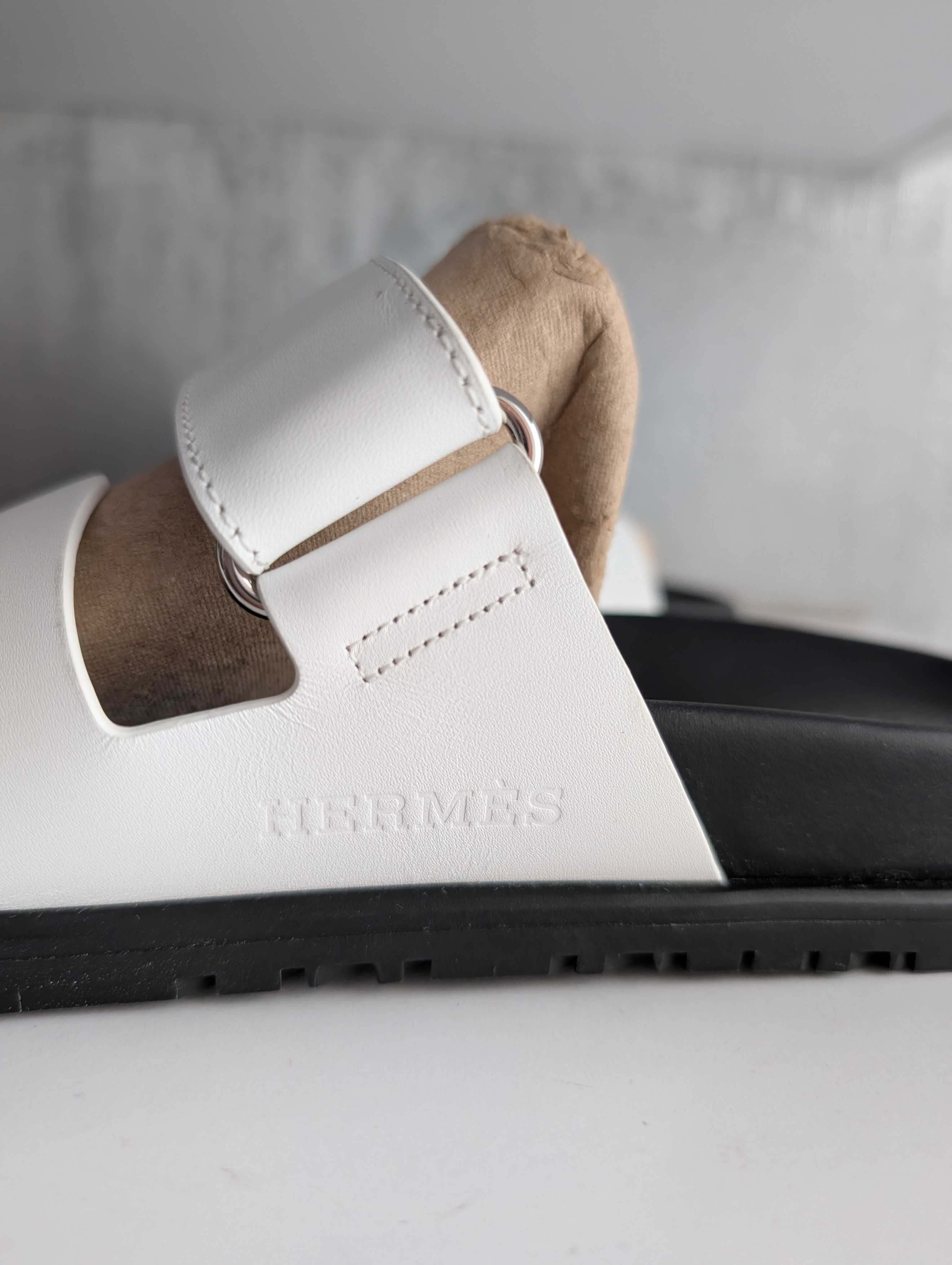 Hermes Chypre Sandal ОРИГИНАЛ Шлепки Сандалии Женские Шлепанцы Белые
