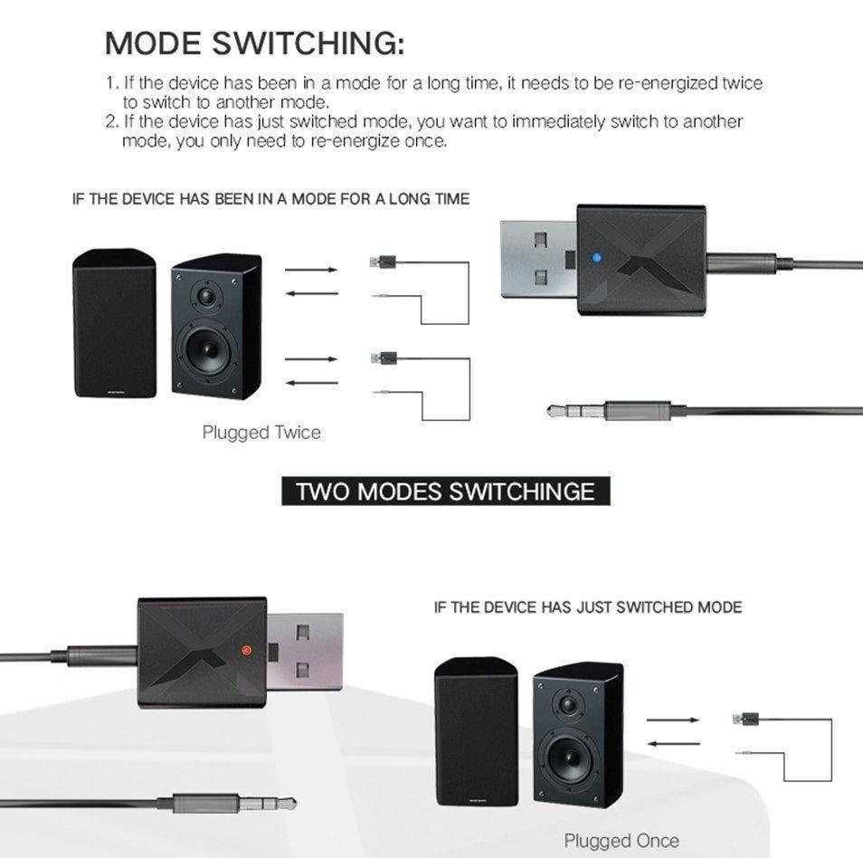 2 в 1 Bluetooth V5.0 B16 аналог KN-320 Аудио Передатчик Приемник