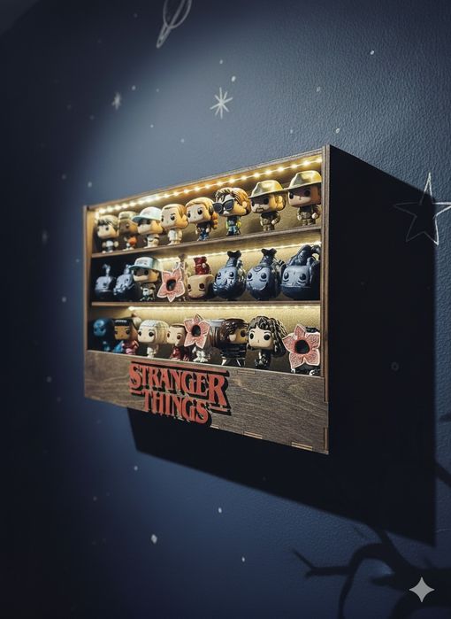 Полка-Вітрина для Колекції Kinder joy Stranger Things Дивні дива кінде