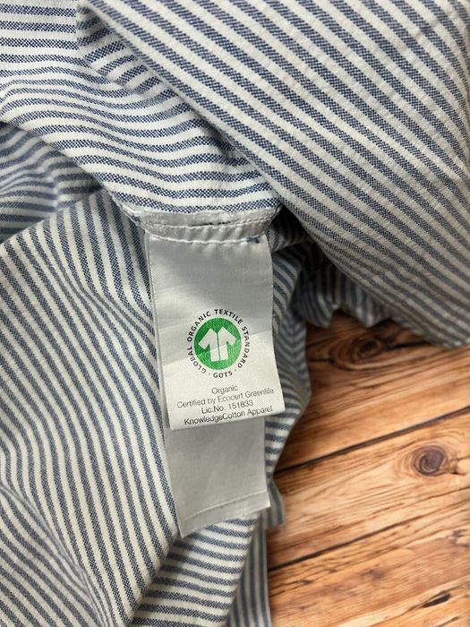 Knowledge Cotton Apparel roz. M męska koszula w paski ze stójką