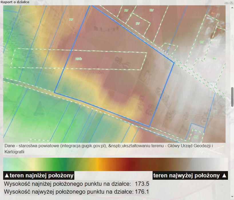 Działka 4.43 ha. RIVb-RV Domasłów, Perzów