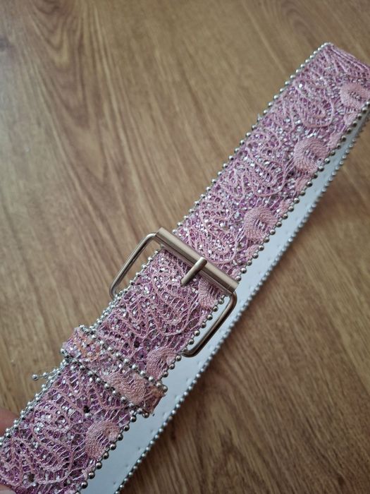 Блискучий рожевий ремінь y2k трендовий
