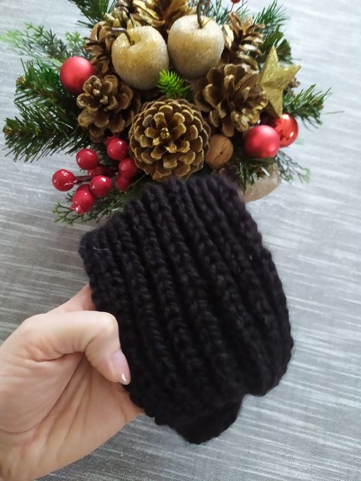 Opaska na głowę na uszy czapka zimowa handmade