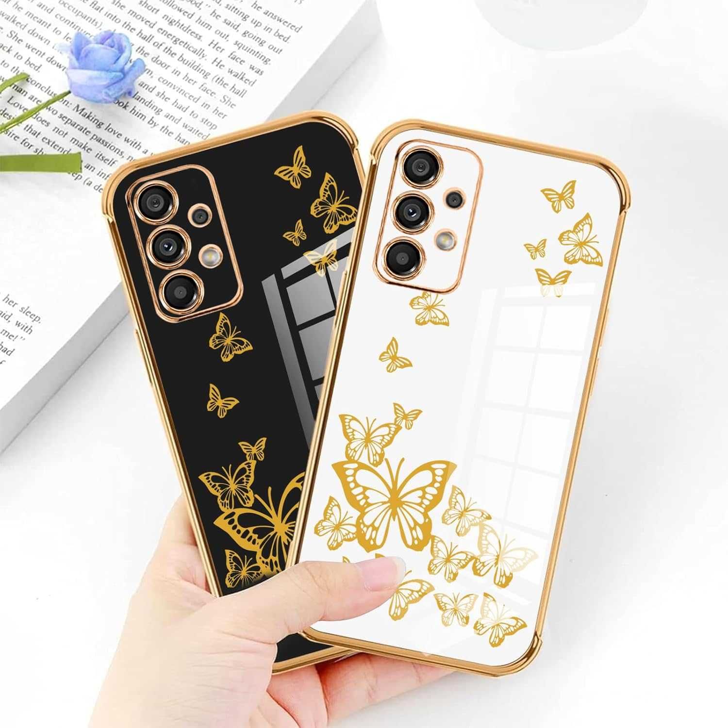 Zestaw 2 etui Vauki do Samsunga Galaxy A53 5G 6,5" motyle czarno-białe