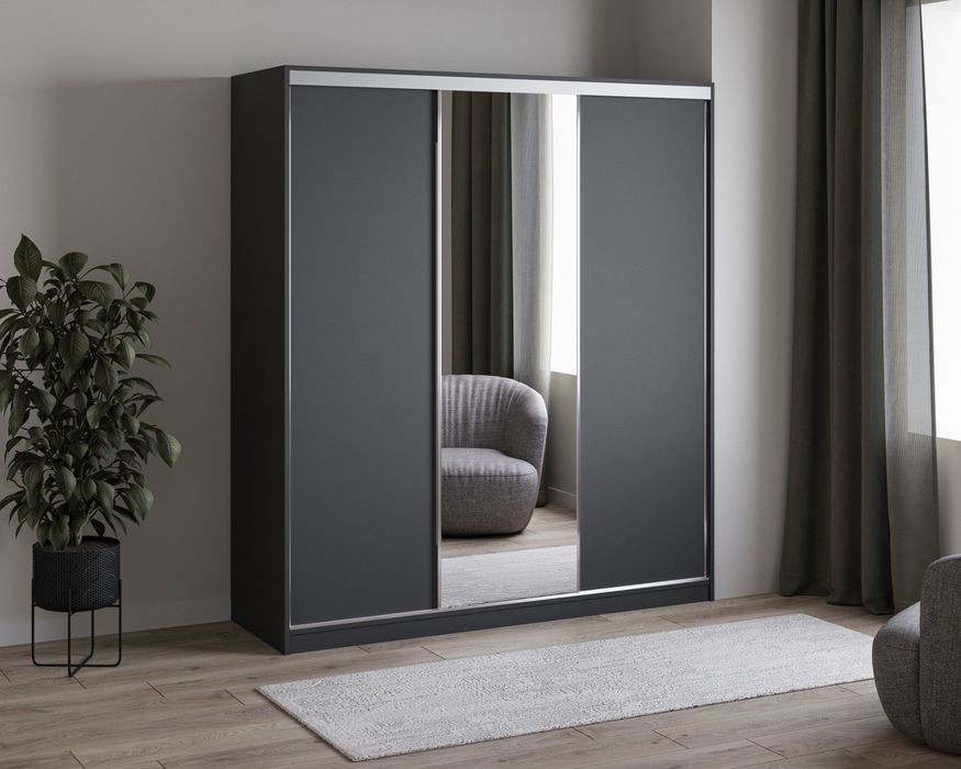 Szafa przesuwna 180 cm z dużą ilością półek PROMOCJA