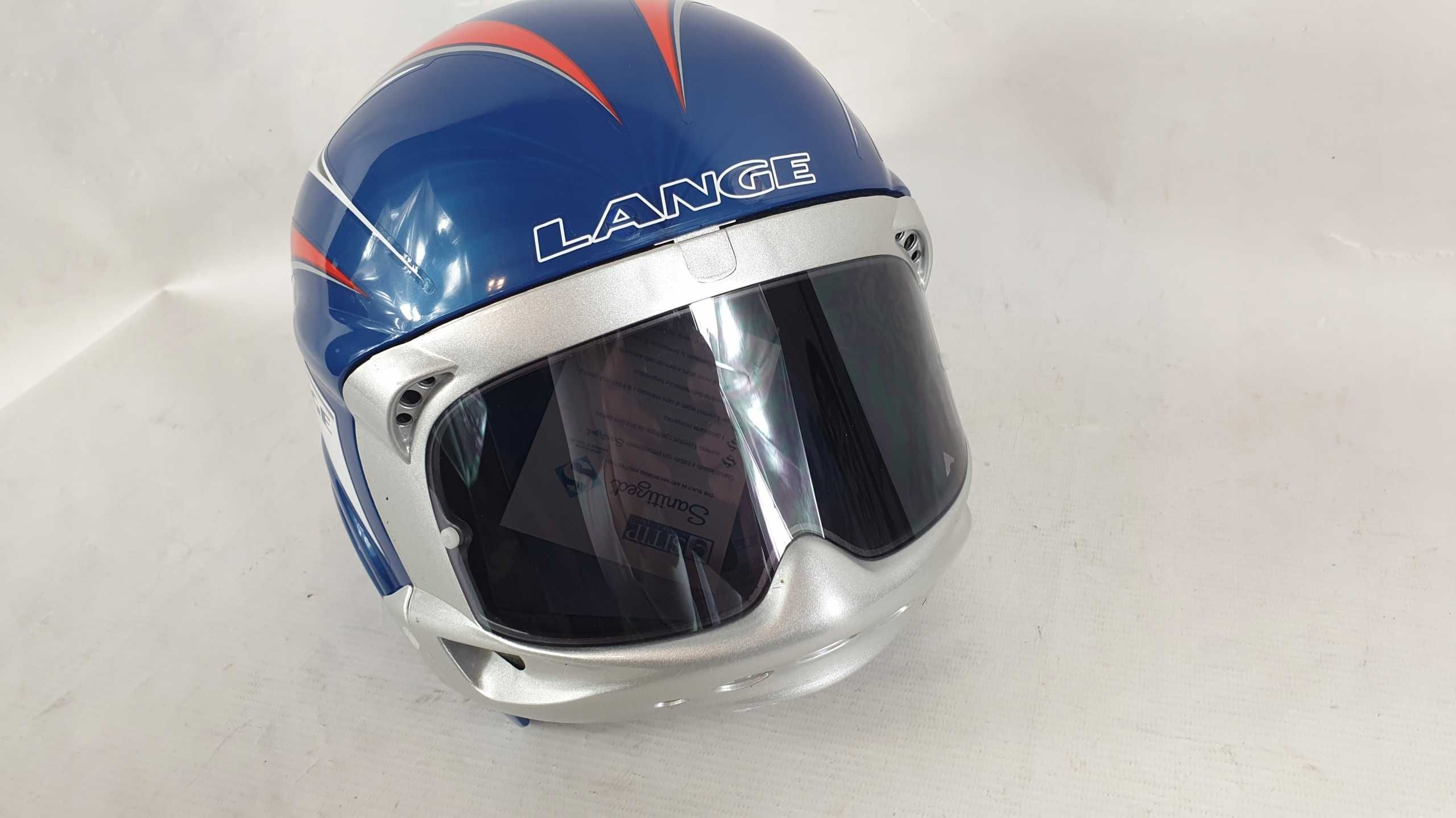 kask narciarski   LANGE r 52 Z WBUDOWANYMI GOGLAMI włoski