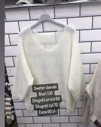 Sweter bialy kremowy biust 130