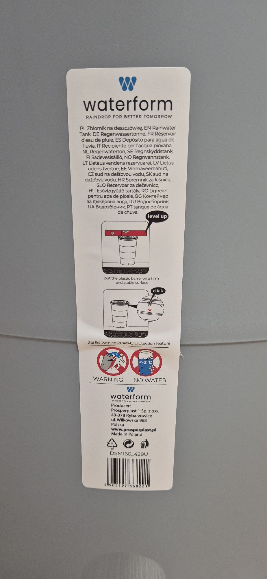 Zbiornik na deszczówkę 160L Prosperplast