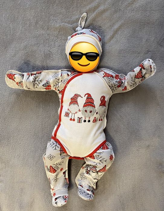 Костюм 3 в 1 новорічний для хлопчика розмір 68