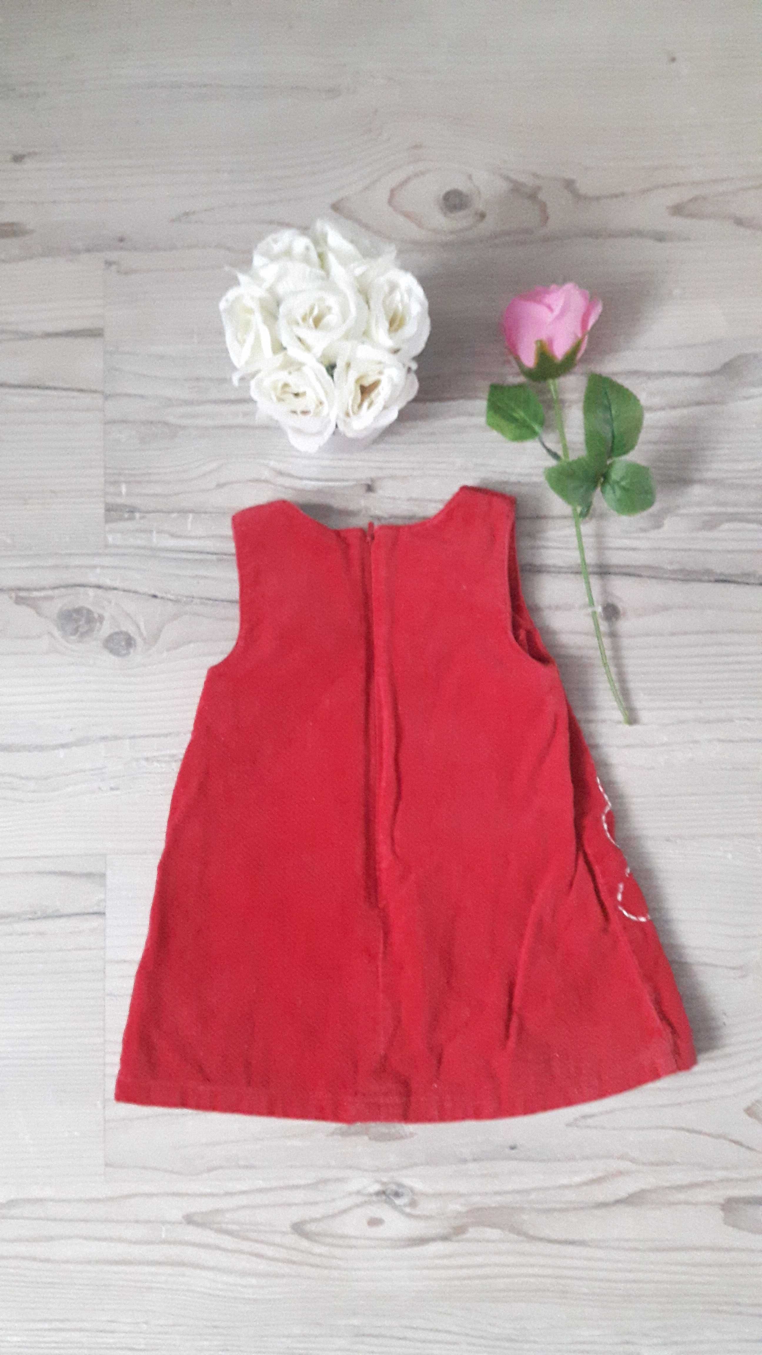 Piękna czerwona sukienka rozmiar 3-6m 62/68cm