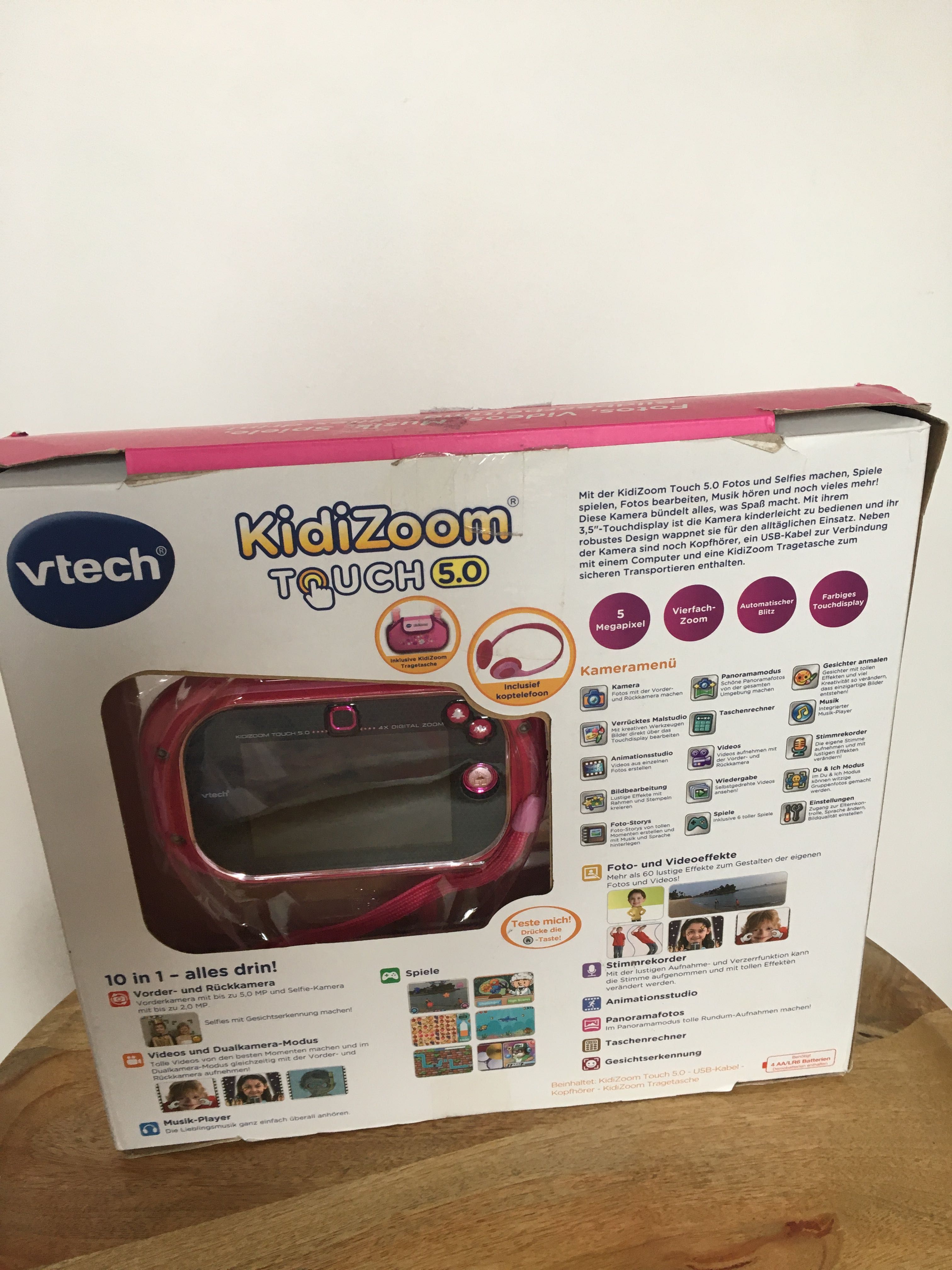 Aparat Vtech KidiZoom Touch 5.0 z kamerą, etui na ramię, dzieci 5-12