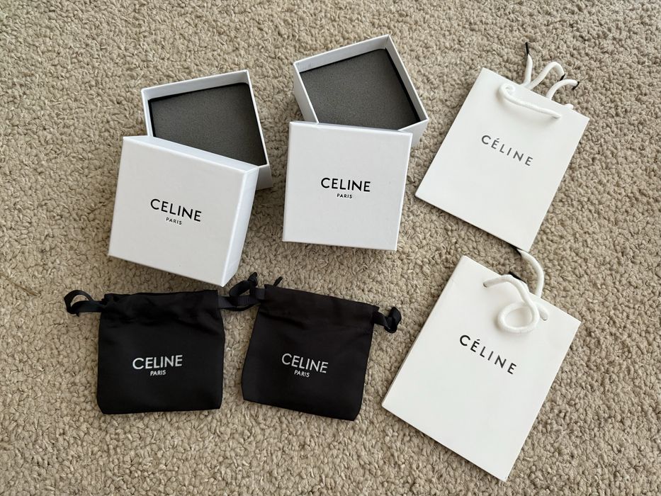 Komplet dwa pudełka woreczki i torebki celine