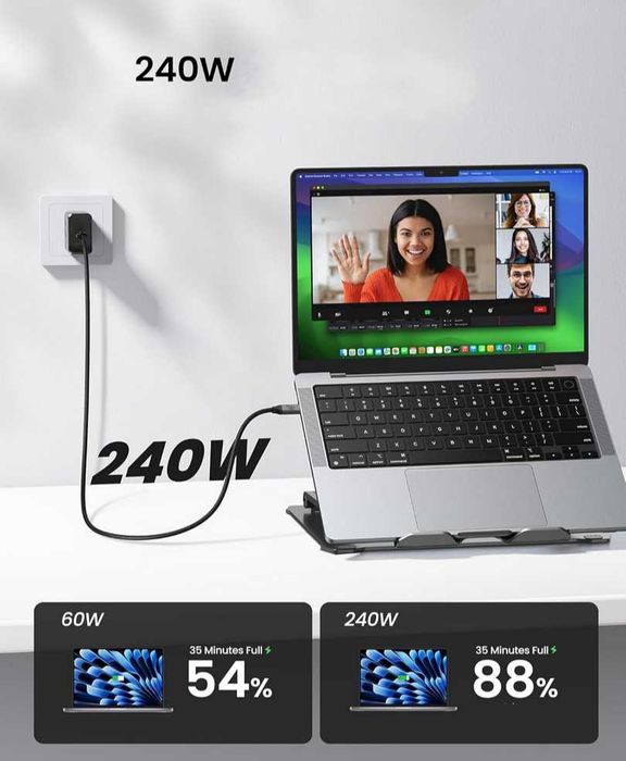 Kabel USB 3.2 USB-C na USB-C 1m 4K 30Hz PD 240W 20Gbps – wysoka jakość