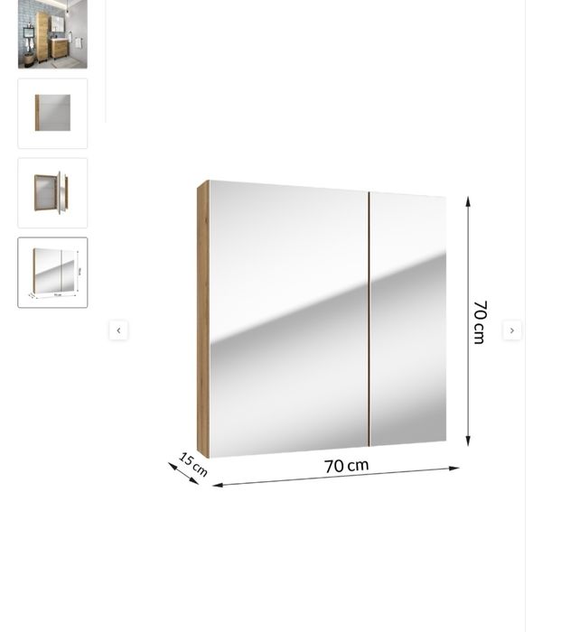 Szafka lustrzana Easier 70 x 70 otwierana Sensea nad umywalkę