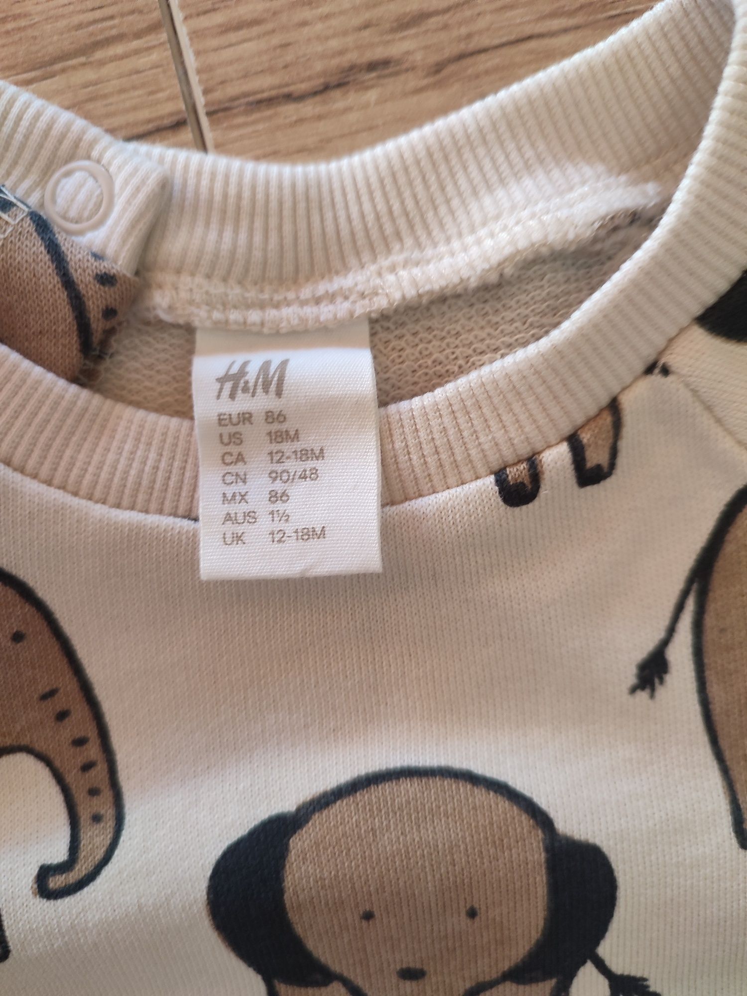 Bluza H&M w slonie, rozm 86, jak Nowa