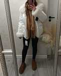 Kurtka Liza Bruce 38 M puchowa naturalne futro lis Biagi miss fofo