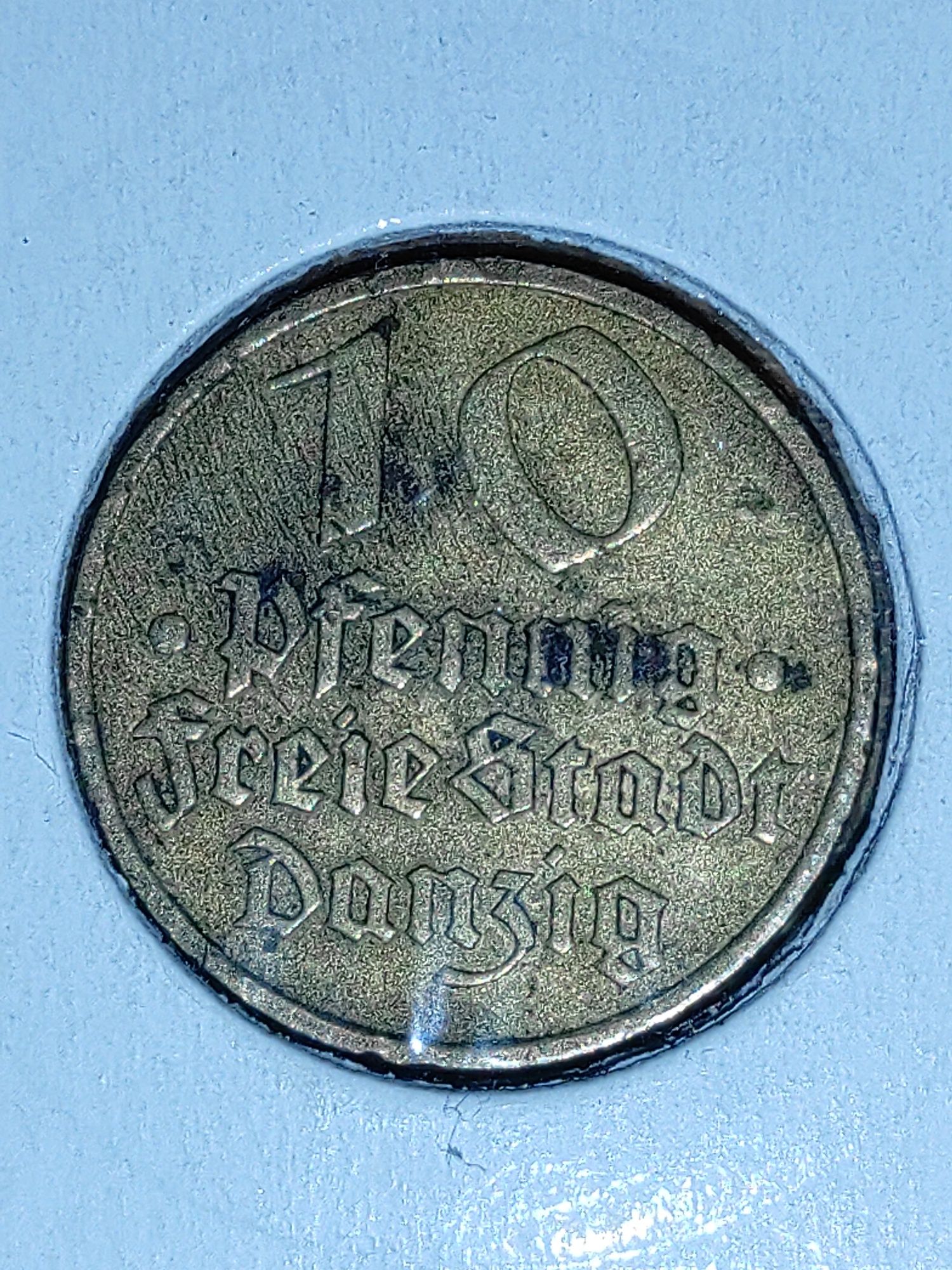 Moneta 10 pfenigów WM Gdańsk 1932. Nie czyszczona!.