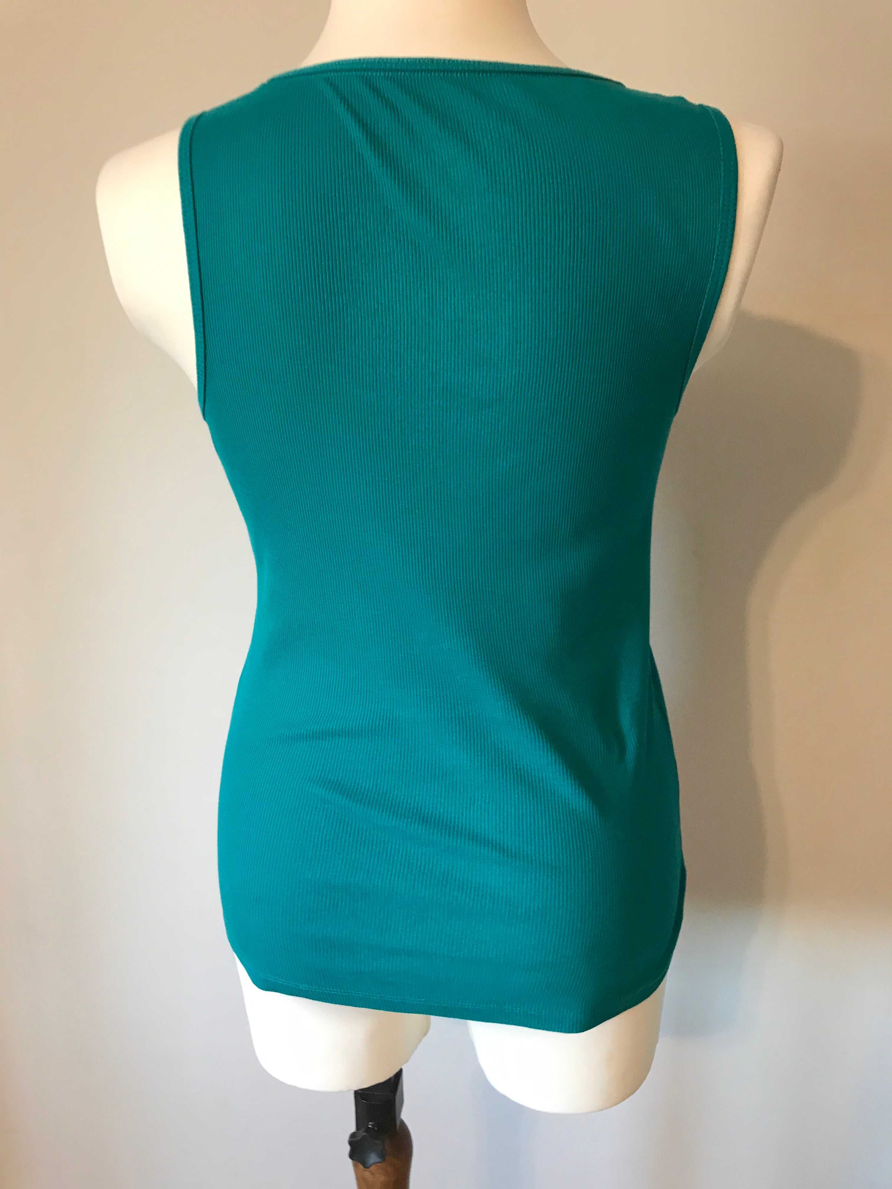 Morski zielona bluzka na ramiączkach r. 48 tank top turkusowy top