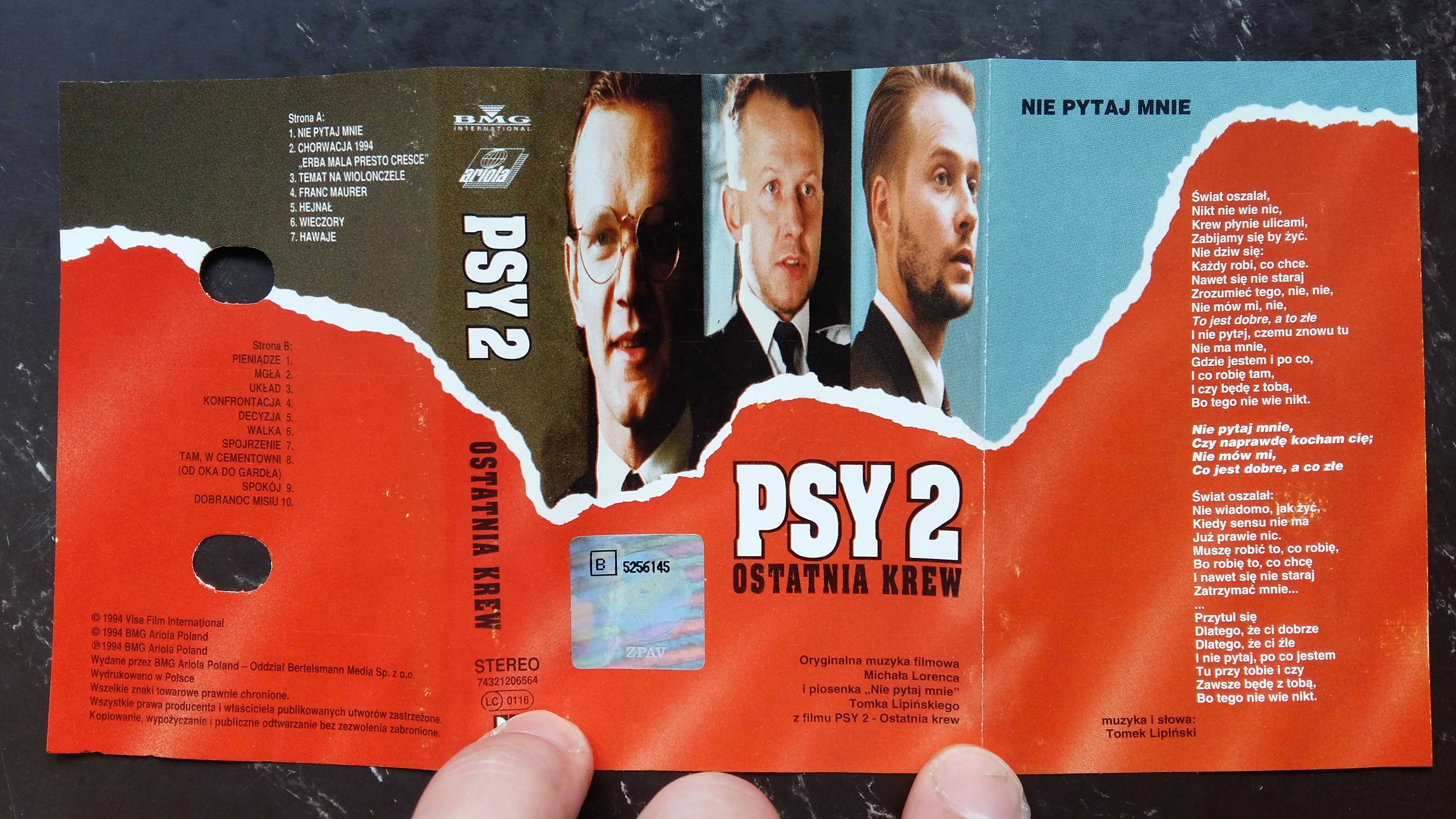 Kaseta magnetofonowa Psy 2- Ostatnia krew ,Muzyka filmowa