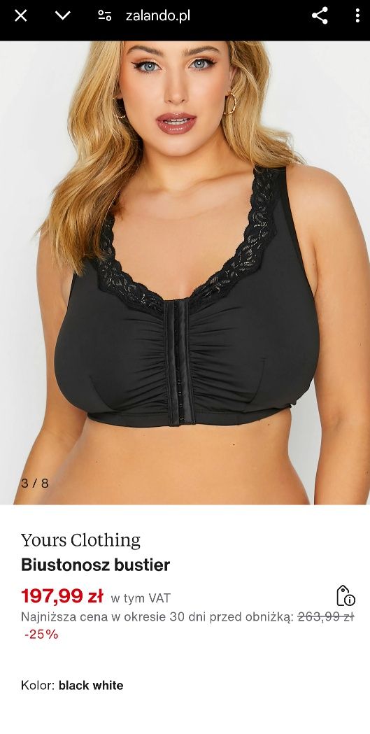 Biustonosz bustier Yours Clothing rozmiar 50/ 52