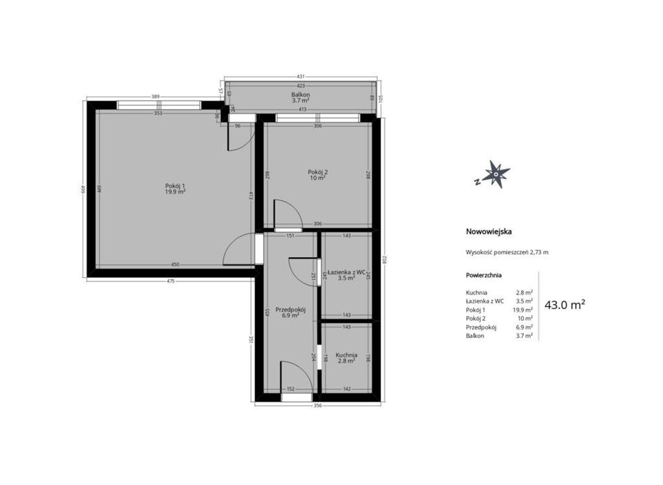 Okazja-5min do Rynku-Pl.Grunwald-O.Miejskie-Balkon
