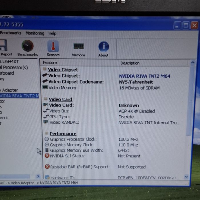 Karta graficzna Nvidia Riva TNT2 M64 16mb AGP