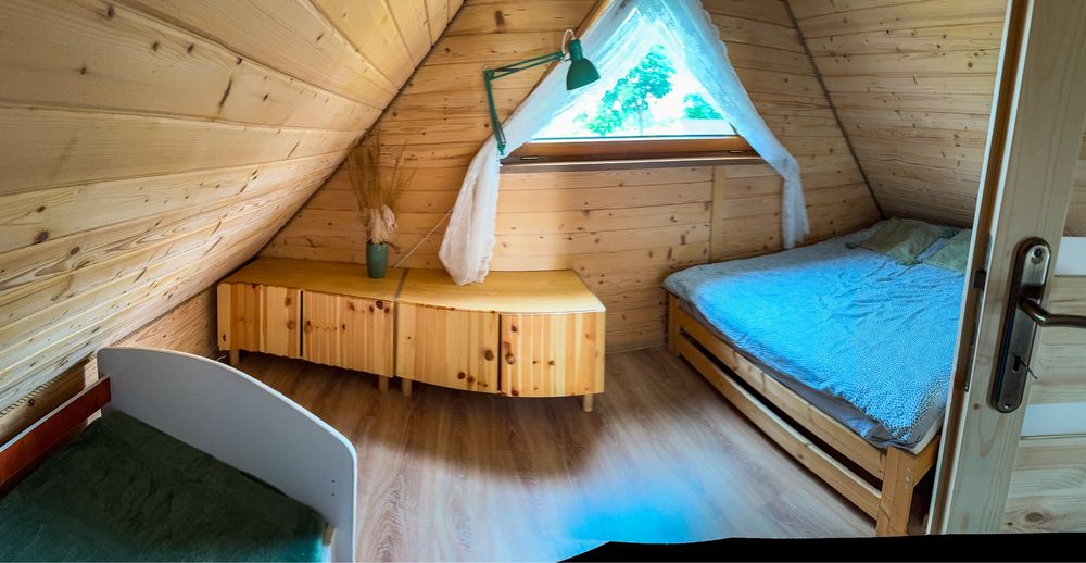 Domek z kominkiem i balią na Mazurach nad jeziorem do wynajęcia MAZURY