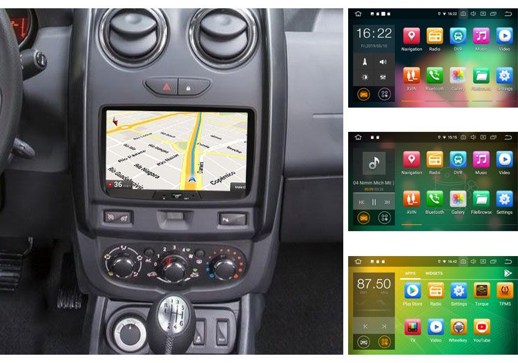 Auto-rádio 2 din android 13 p/ Smart e Renault Dacia Duster