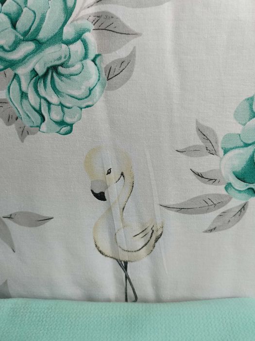 Pościel 3 elementowa 135x100 cm VELVET MIĘTA+ PEONIE MIĘTA MIMINU