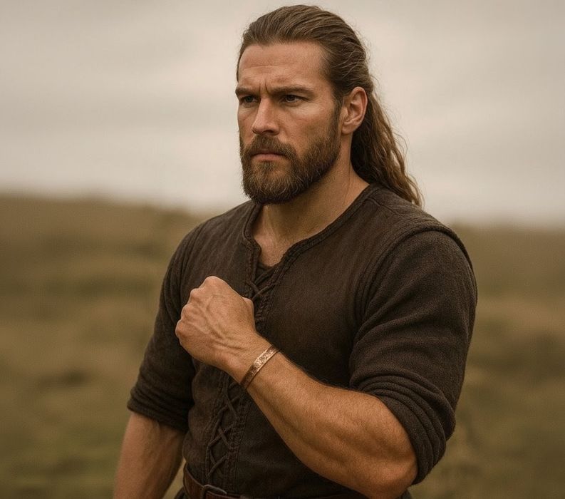 Unikalna ręcznie robiona miedziana bransoleta męska 100% czysta miedź