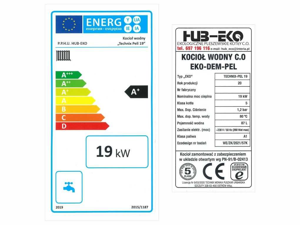 Piec Kocioł kotły piece na pellet z podajnikiem 19 kw 12,15,24KW pelet