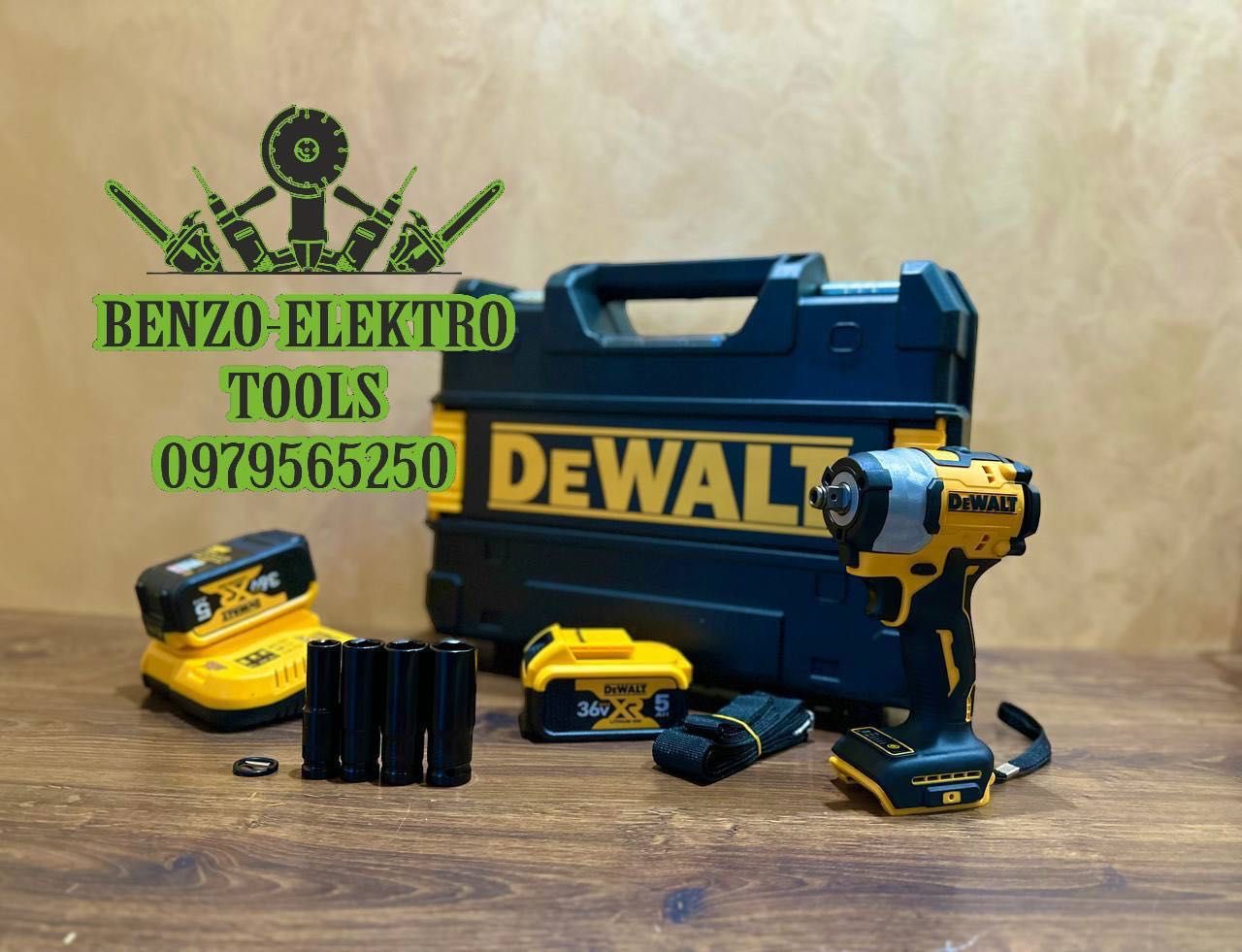 Гайковерт винтоверт 2/1 DeWALT 447Nm 36V5A патрон дрель ударні головки